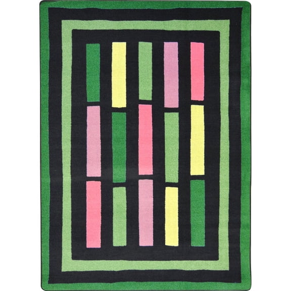Joy Carpets Kid Essentials Traffic Jam 7'8" x 10'9" Area Rug in Color Green