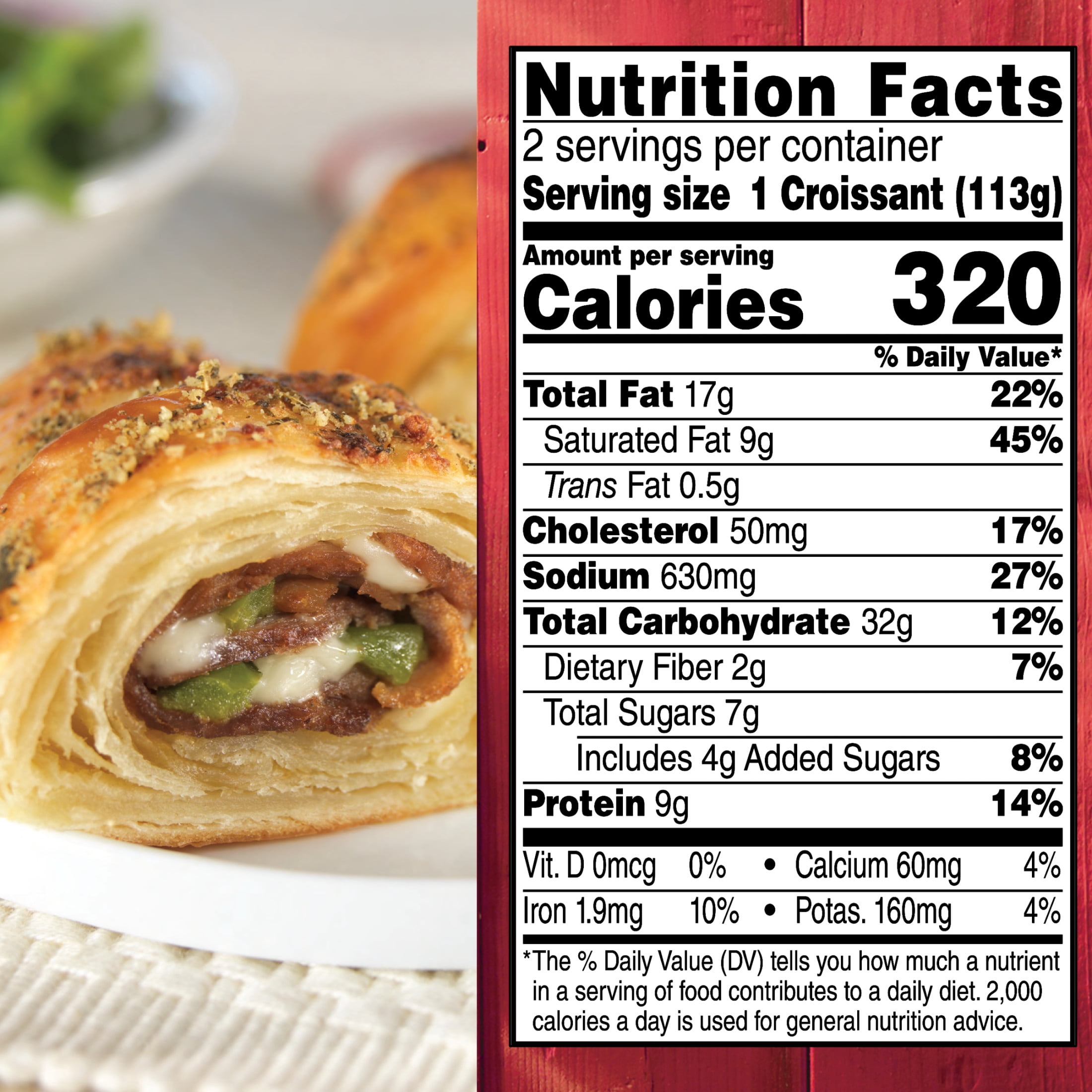 Hillshire Farm Philly Style Cheesesteak Stuffed Croissants, 8 oz, 2 Count (Frozen)