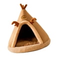 thumbnail image 1 of Cama para Gatos Jinwen Semicerrada Acogedora Nido para Gatos Marrón 45 cm x 45 cm, 1 of 8
