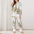 thumbnail image 2 of Honeii Western Desert Cowboys Print Women's Pajama Sets Long Sleeve Button Down Sleepwear Nightwear Soft Pjs Lounge Sets 2PCS-, 2 of 7