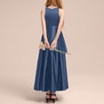 thumbnail image 5 of NIEWTR Robes pour Filles Coupe Classique Évasée Sans Manches Robe d'Été Douce Confortable Tenue de Pique-Nique (Bleu Foncé, 12-14 Ans), 5 of 5