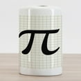 thumbnail image 2 of Pi Ceramic Toothbrush Holder, Mathematics Themed Constant Number Sign on Plaid Notebook Look Backdrop, Decorative Versatile Countertop for Bathroom, 4.5" X 2.7", Charcoal Grey Ivory, 2 of 4