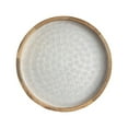 thumbnail image 7 of BIDK Home Handcrafted Round Mango Wood Tray - 16" - Brown and White, 7 of 7
