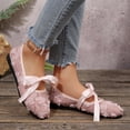 thumbnail image 6 of Womens Lace Up Ballet Flats Shoes Summer Fashion Versatile Sweet Soft Sole Round Toe Floral Dressy Flats Elegant Flats Outdoor Comfortable Casual Shoes Pink 9.5, 6 of 9