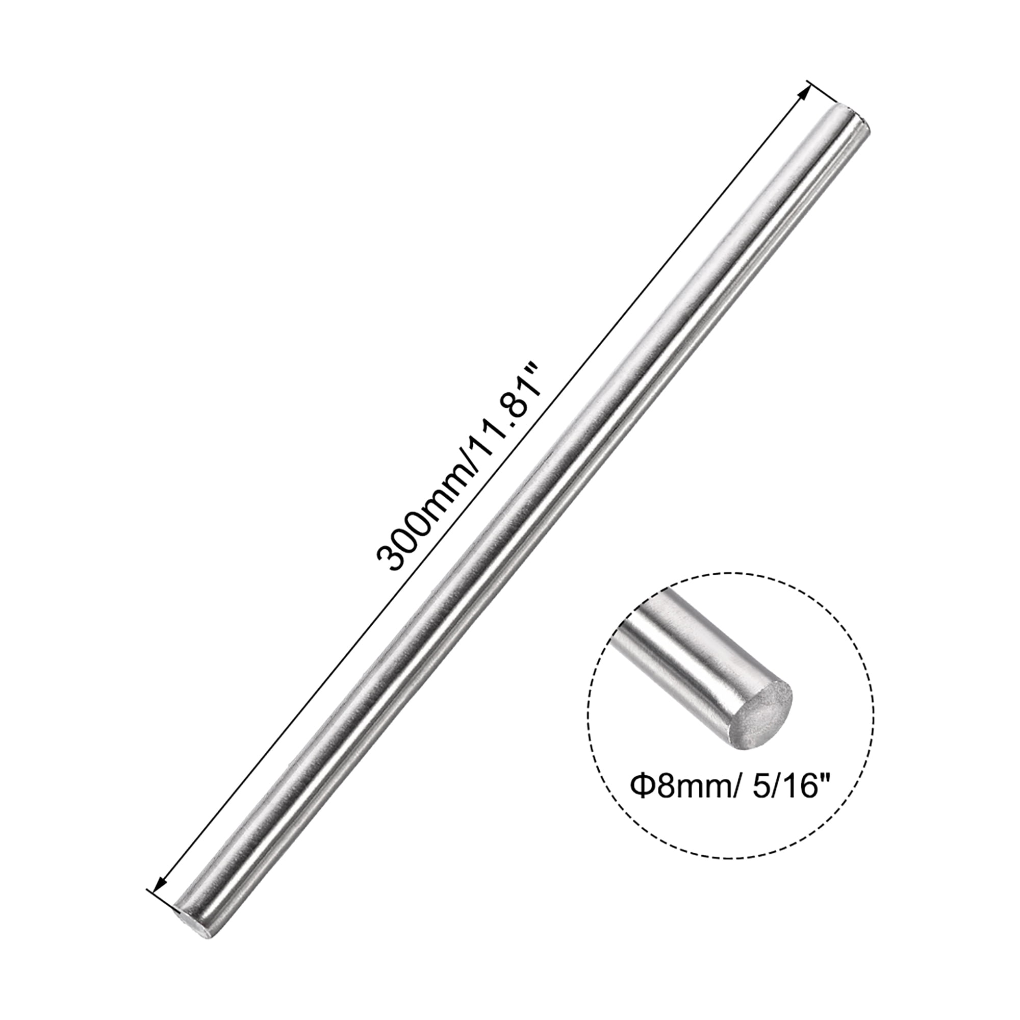 Details about  / 5mm x 300mm 304 Stainless Steel Solid Round Rod for DIY Craft 5pcs