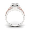 thumbnail image 2 of Unisex Heart Ring Electroplated Alloy Diamond Set Zircon Stones Geometric Ring European American Fashion Style, 2 of 4