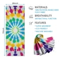 thumbnail image 2 of Colorful Rainbow Tie Dye Spiral Pattern Hot Yoga Mat Towel Non Slip for Hot Yoga - Quick-Drying Yoga Mat Cover with 4 Corner Pockets with Travel Bag - Hot Yoga Towel Non Slip 74"x26", 2 of 6