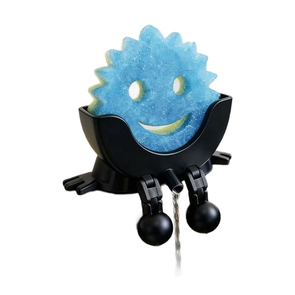 Kitchen Sink Hanging Sponge Holder with Drainage - Black PLA 3D Printed, Cute Design