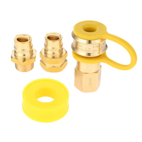 HZ-MONSTAR 3/4“ Female and Male Gas Quick Connect Plug Fittings, Solid Brass Dual Fuel Generator Natural Propane Hose Quick Connect Disconnect Fittings for Pi