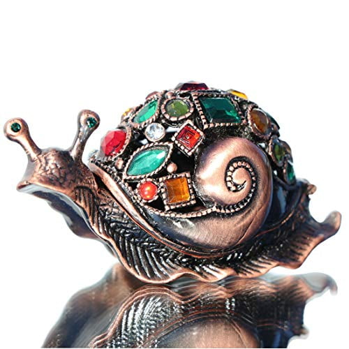 Waltz&F Butterfly Figurine Collectible Trinket Box Hinged Bejeweled Hand-Painted Ring Holder with Gift Box 