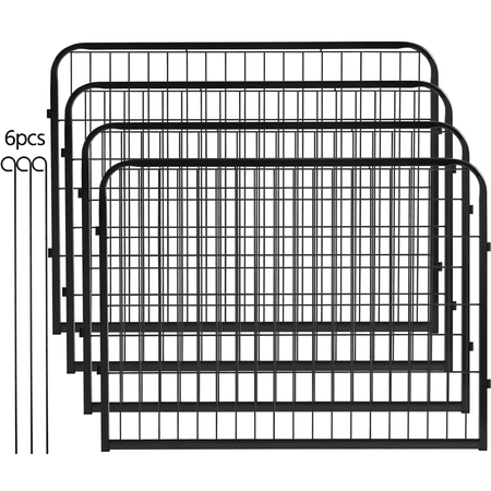 Topeakmart Metal Pet Fence & Playpen, 4 Panels, 24''H