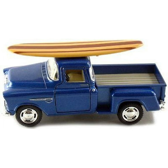 Kinsmart 1955 Chevy Stepside 3100 Pick Up Truck 1:32 diecast w/ Surfboard Blue