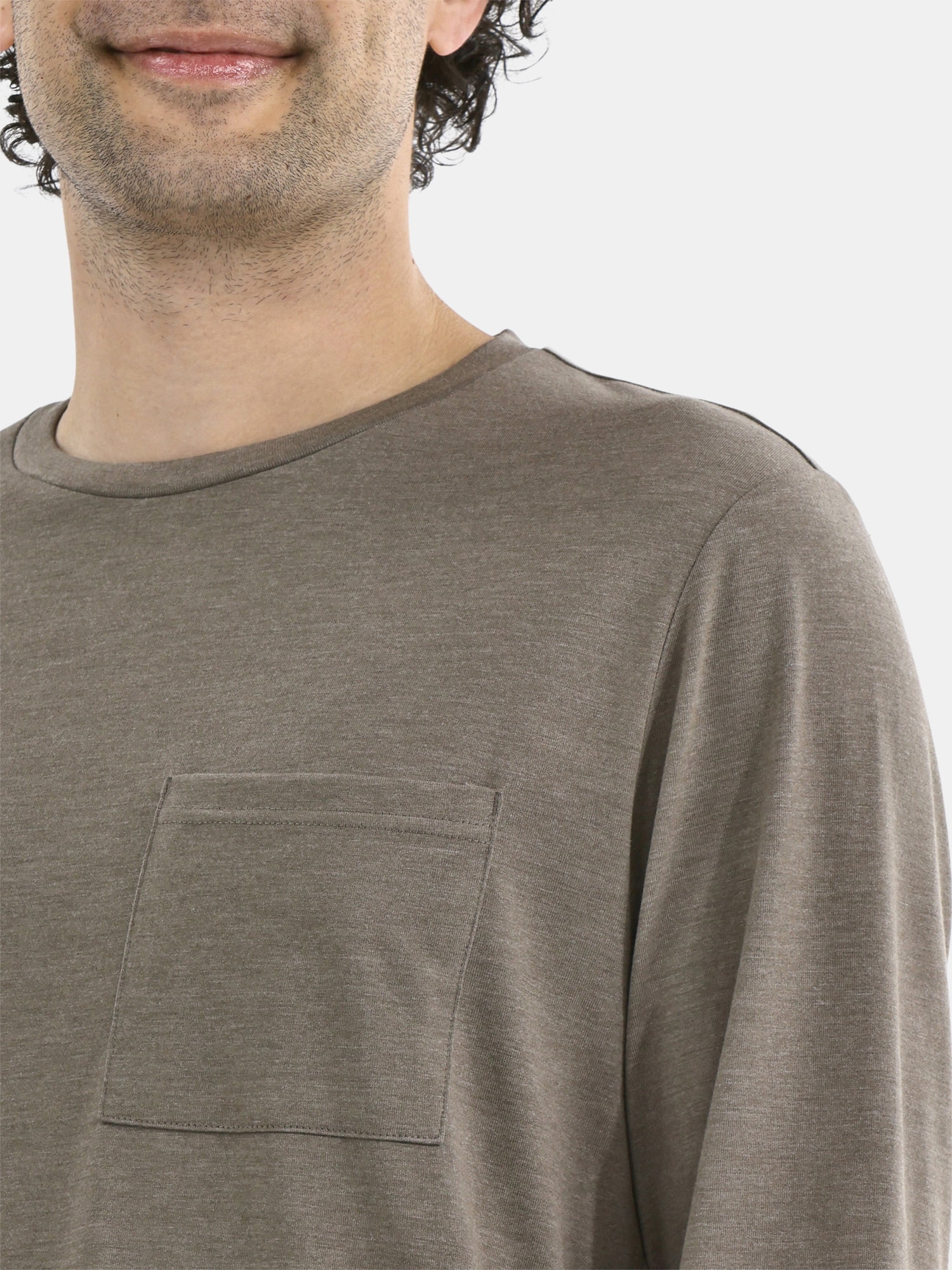 Athletic Works Men's and Big Men's Tri Blend Long Sleeve Pocket Tee, Sizes XS-5XL