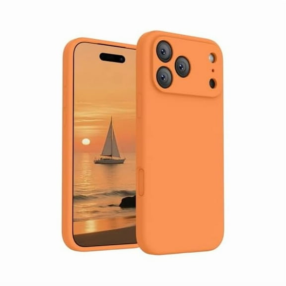 ZHU997 Magnetic for iPhone 17 Pro Max Case, Compatible with MagSafe, [Integrated Silicone Camera Control Button] [Camera Protection] Anti-Scratch Microfiber Lining Phone Case, 6.9", Orange