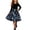 Blue, variant on Girls Halloween Printed Party Dress Cute Long Sleeve Crew Neck Evening Prom Dressed Vintage Ruffle Hem Outfit