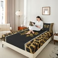 thumbnail image 5 of Feelyou Leopard Print Bowknot Twin Sheet Sets, Brown Cheetah Polkadots Twin Fitted Sheet, Teens Kids Boys Girls Flat Sheet, Ultra Soft Bedroom Decor, 3 Pieces, 5 of 8