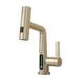 thumbnail image 1 of Transemion LED Temperature Display Sink Faucet Liftable And Easy Installation 3 Water Flow Modes Kitchen Faucet Glod, 1 of 6