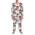 thumbnail image 3 of Honeii Rabbit And Hedgehog Pattern Mens Pajamas Set,2pcs Men's Lounge Long Sleeve Sleep Shirt and Pajama Bottoms Sleepwear Set,Mens Pjs Sets-Large, 3 of 7