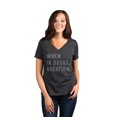 thumbnail image 2 of Thread Tank When In Doubt Vacation Women's Relaxed V-Neck T-Shirt Tee Charcoal X-Large, 2 of 4
