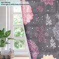 thumbnail image 3 of 2 Panels Set Blackout Curtains Thermal Insulated Sun Protection Room Darkening Drapes for Bedroom Hand-drawn Flowers and Snowflakes, 3 of 6