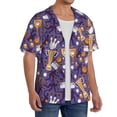 thumbnail image 2 of KLL Bowling Game Print Men's Shirt Short Sleeve Button Down Summer Cuba Beach Shirts- Medium, 2 of 5