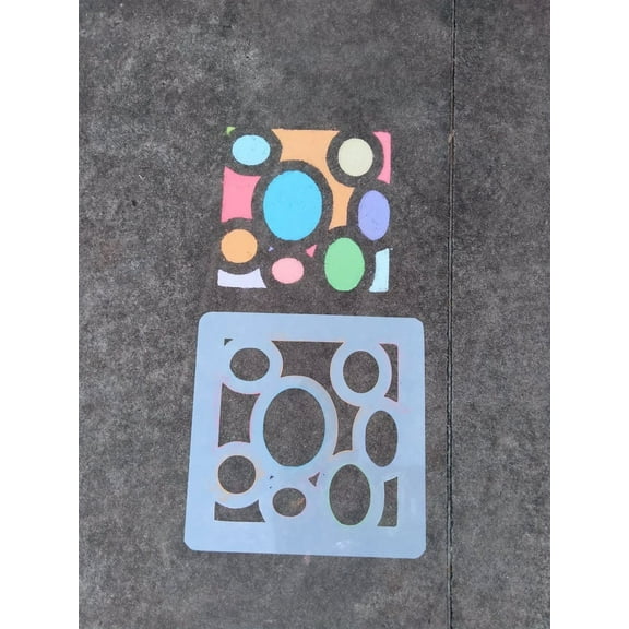 Stencil Stylz 4 pc. Bubble Shapes-mosaic-Sidewalk chalk-therapeutic-play-outside-kids