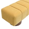 thumbnail image 4 of Christopher Knight Home Modern Mid-Century 50" Chenille Tufted Ottoman Bench, Faux Wood Legs, Yellow, 4 of 6