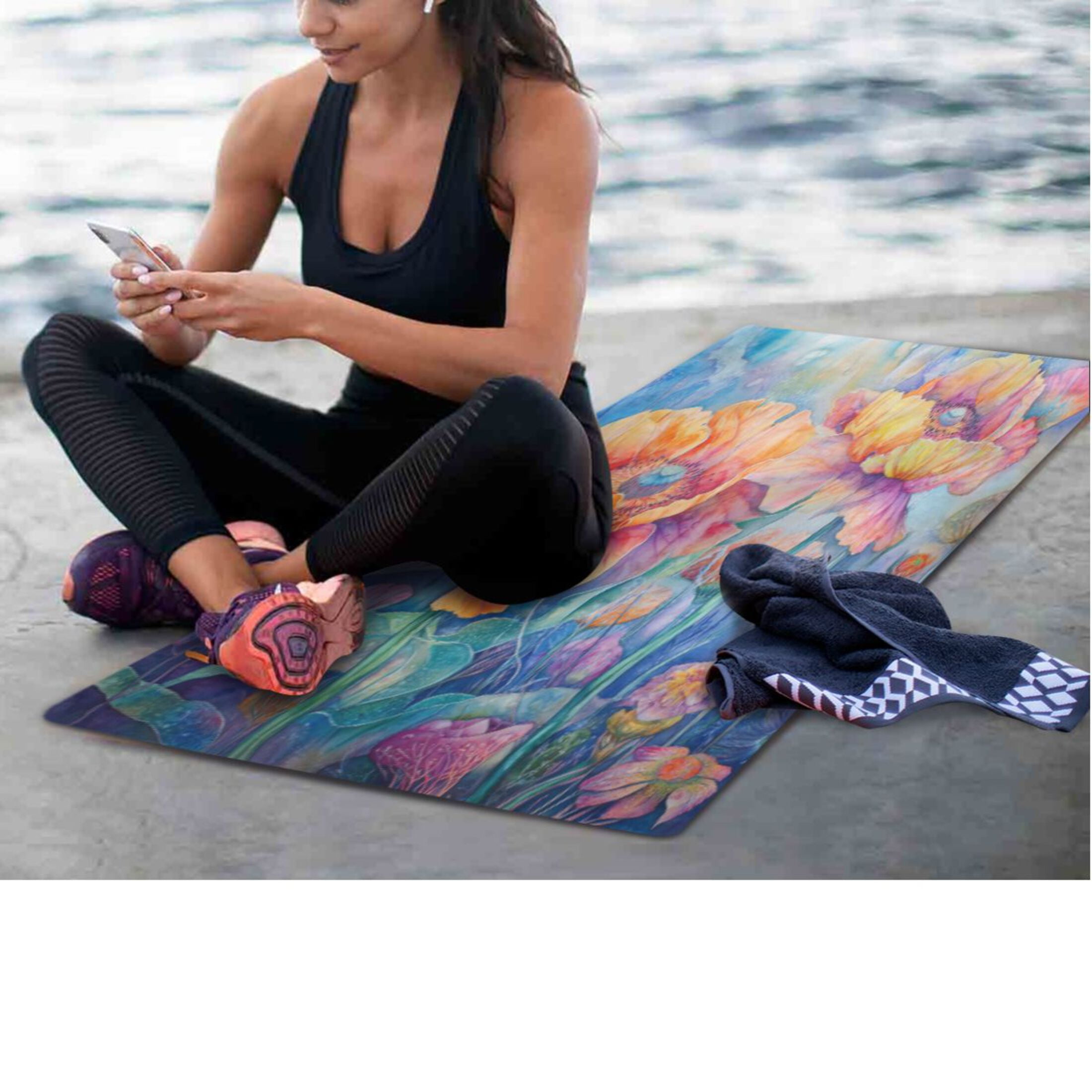 BZSMCE Yoga Mat Women Fitness Mat Blooming Fantasia Pattern