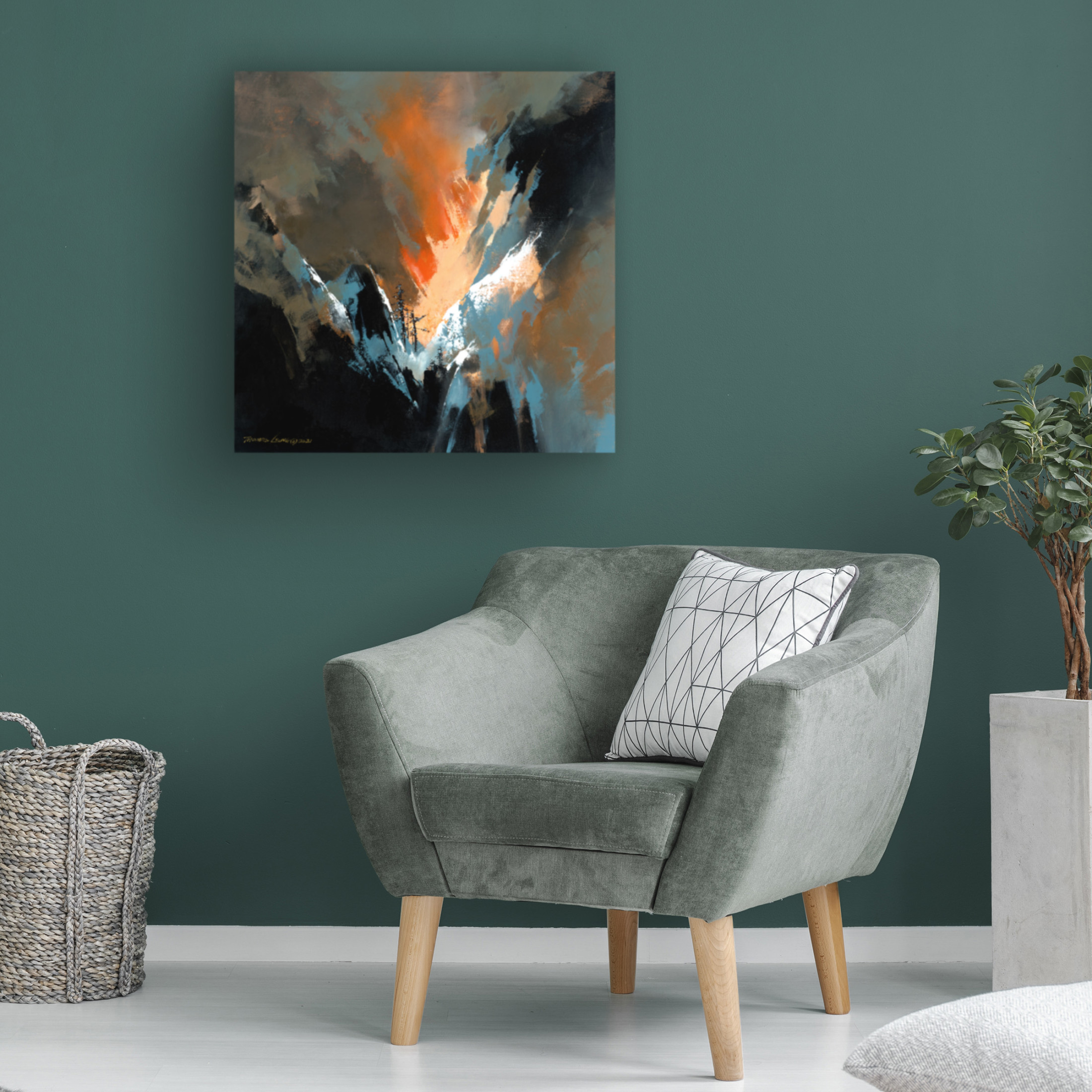 Canvas Wall Art - Thomas Leung 'Snow Valley' Wall Art for Living Room, Bedroom, or Office Décor by Trademark Fine Art - 14 x 14 Inches