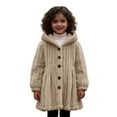 thumbnail image 4 of Toddler Girls Fleece Jackets Hooded Button down Long Sleeve Fuzzy Jacket 2-3 Years Winter Clothes Girl, 4 of 4