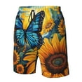 thumbnail image 4 of Pofeuu Colorful Cloud Butterfly Sunflower Prin Men's Swim Trunks Quick Dry Bathing Suit Swimming Board Shorts Mesh Lining Beach Swimwear-Large, 4 of 6