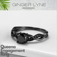 thumbnail image 4 of Queena Solitiare Black Engagement Ring for Women Sterling Silver CZ Ginger Lyne Collection, 4 of 7