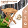 thumbnail image 3 of Spaco 14 Inch Compact Folding Side Table with Stable Triangular Structure, Foldable Side Table with Slatted Tabletop, Versatile Side Table for Outdoor as Garden, Patio, Natural, 3 of 10