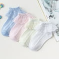 thumbnail image 3 of Baby Girls Lace Ankle Socks Ruffle Frilly Cotton Socks Trim Lace,Princess Socks for Girls Kids,1-12Y, 4 Pairs, 3 of 9