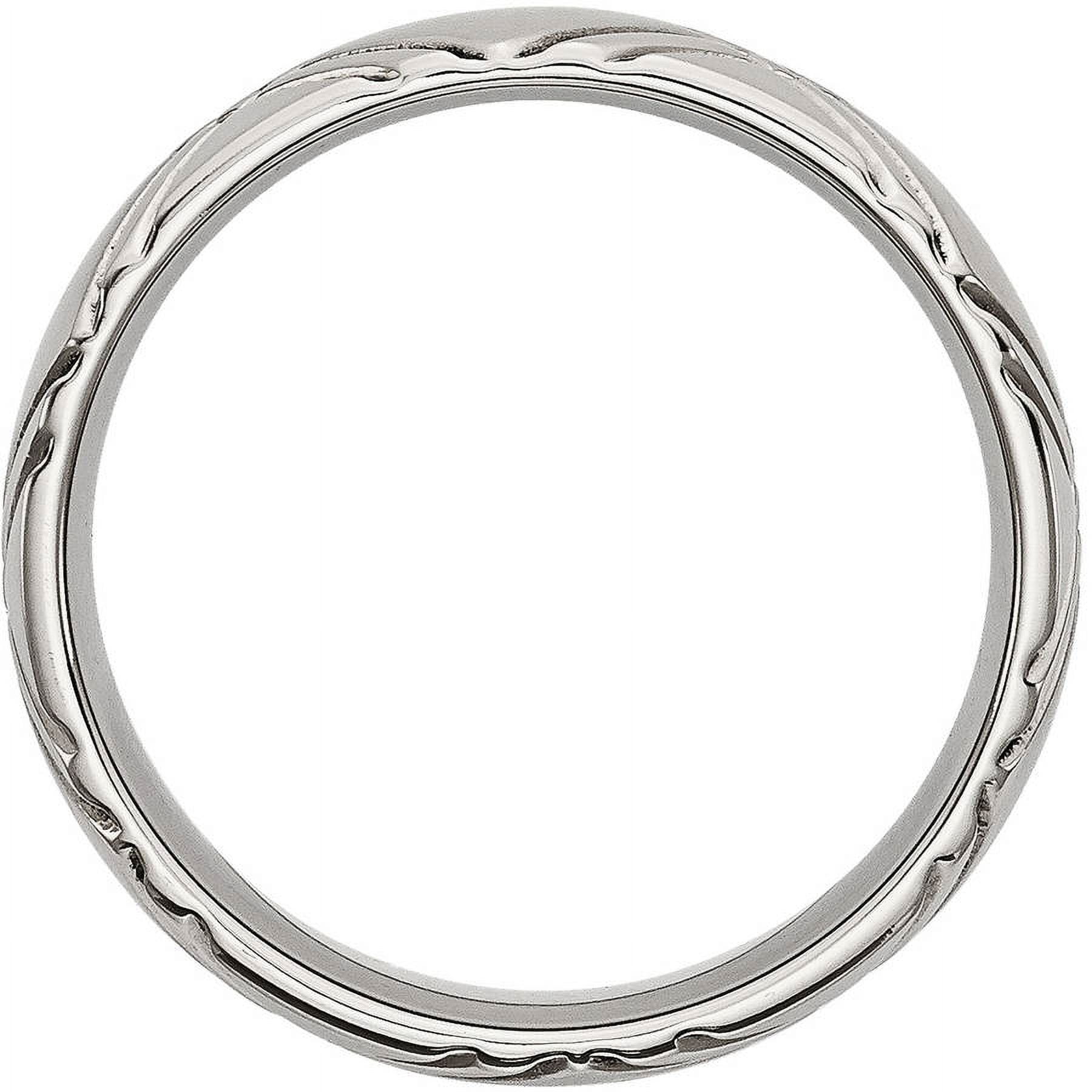Primal Steel Stainless Steel Brushed and Criss Cross Design 6mm Band