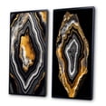 thumbnail image 3 of Designart "Glamorous Serenity Black Gold Agate" Abstract Shapes Framed Wall Art Set Of 2 - Transitional Gold Frame Gallery Set For Office Decor, 3 of 6