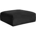 thumbnail image 5 of Meridian Furniture Shaggy Black Corduroy Performance Fabric Ottoman, 5 of 8