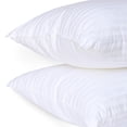 thumbnail image 3 of Almohadas Hoteleras Premium - Relleno Microgel - Firmeza Media - Fundas Rayada Satinada - 100% Algodón - Pillow - Alta Caldiad - Color Blanco (2, Estándar), 3 of 6