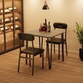 thumbnail image 3 of Dining Table Set for 2, 3Pcs Kitchen Dining Room Set Dining Room Table Set with 2 Upholstered Chairs for Small Space Kitchen Apartment (Grey), 3 of 9