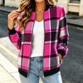 thumbnail image 5 of Tqcoqu Jackets for Women 2026 Lightweight Bomber Jacket Plaid Flannel Coat, Zip Up Long Sleeve Short Warm Coat with Pockets,Women's,Size S-XXL, 5 of 8