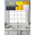 thumbnail image 4 of Yellow Grey Oil Painted Curtain Valances for Windows, Art Color Block Abstract Style Kitchen Valance Window Treatment, Light Filtering Block Curtains for Bathroom/Bedroom/Living Room 54'' x 18'', 4 of 9