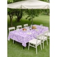 thumbnail image 4 of Outdoor Tablecloth with Umbrella Hole for Patio/Picnic/Party/Camping, Purple Boho Flowers Waterproof Table Cloth Rectangle Table Cover Washable, Vintage Ethnic Flowers Botanical (60"x 84"), 4 of 8