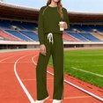 thumbnail image 4 of VBVC Women's 2 Piece Side Stripes Set,Ladies Crew Neck Top and Sweatpants,Lightweight Matching Outfit For Women,Army Green,Size M, 4 of 7