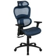 thumbnail image 3 of Emma + Oliver Ergonomic Blue Mesh Office Chair-Synchro-Tilt, Headrest, Adjustable Pivot Arms, 3 of 14