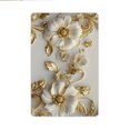 thumbnail image 3 of JML Non-Slip Microfiber & Rubber Doormat - Soft Entryway Rug for Home/Office (16"x24") - Easy Clean Door Mat for Indoor/Outdoor Use, White and Gold Floral, 3 of 5