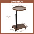 thumbnail image 2 of Adjustable Height Mobile Side Table with Wheels, Portable Round End Table, Portable Rolling Laptop Desk, Small Computer Desk For Home Living Room Office, 2 of 9