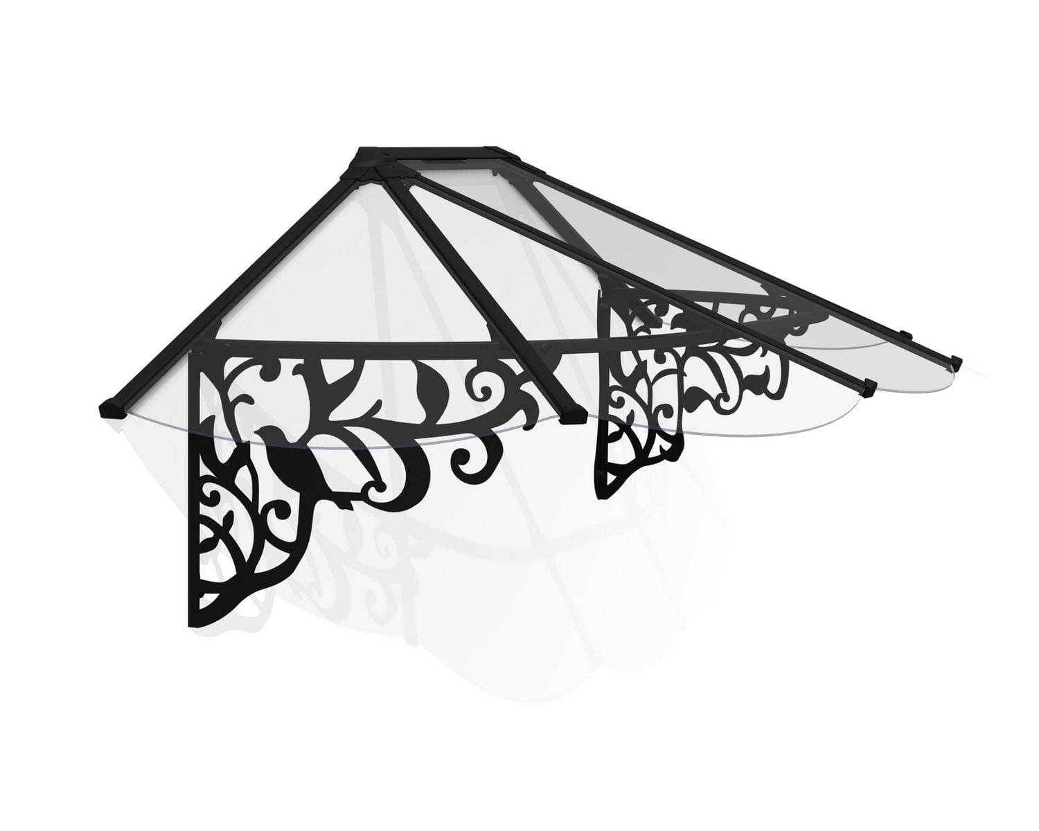CANOPIA by PALRAM Lily 3 ft. x 7 ft. Door and Window Fixed Awning - Black