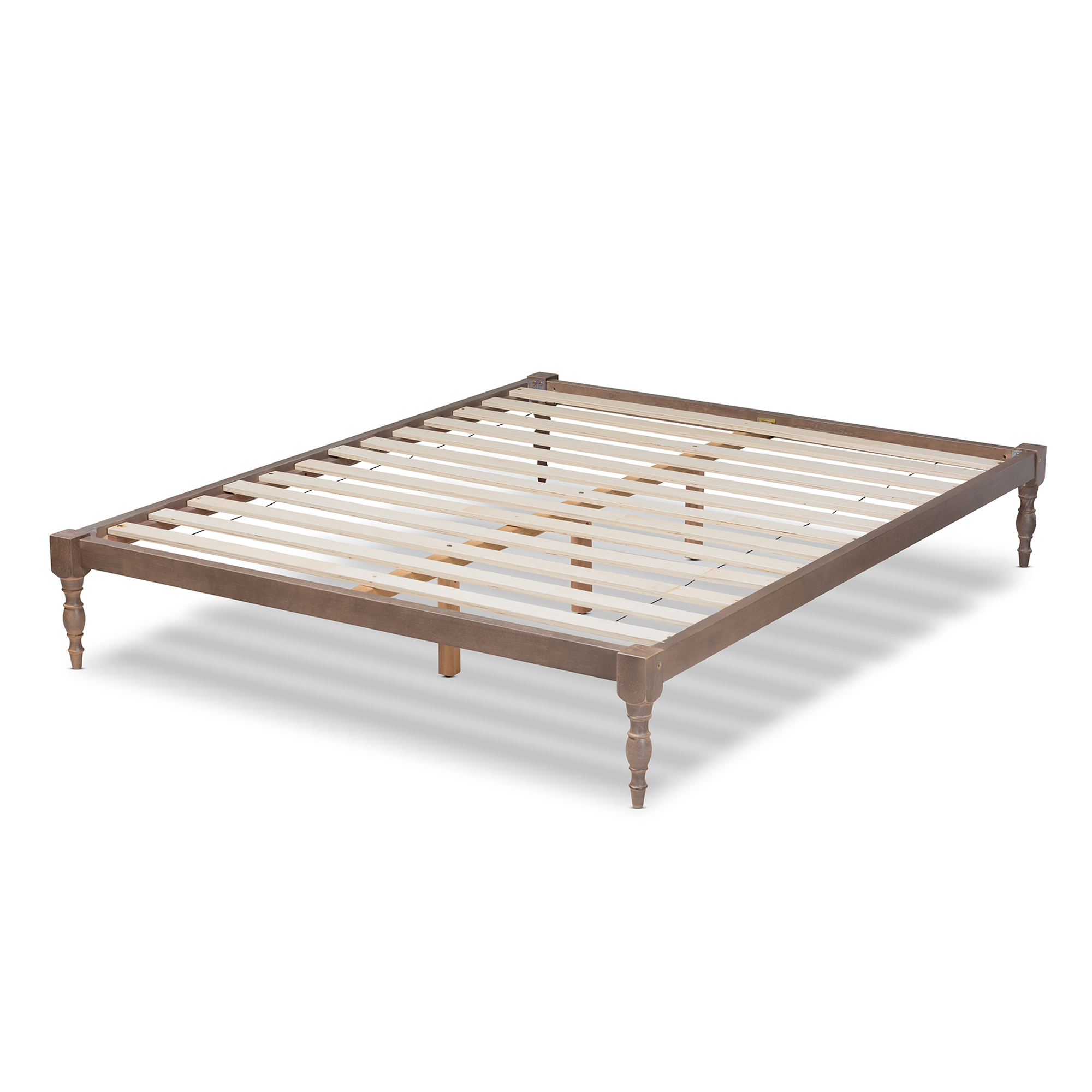 Baxton Studio Iseline Modern and Contemporary Antique Oak Finished Wood Full Size Platform Bed Frame - image 3 of 9