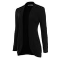 thumbnail image 2 of Doublju Women's Long Sleeve Open Front Duster Longline Knit Cardigans, 2 of 4