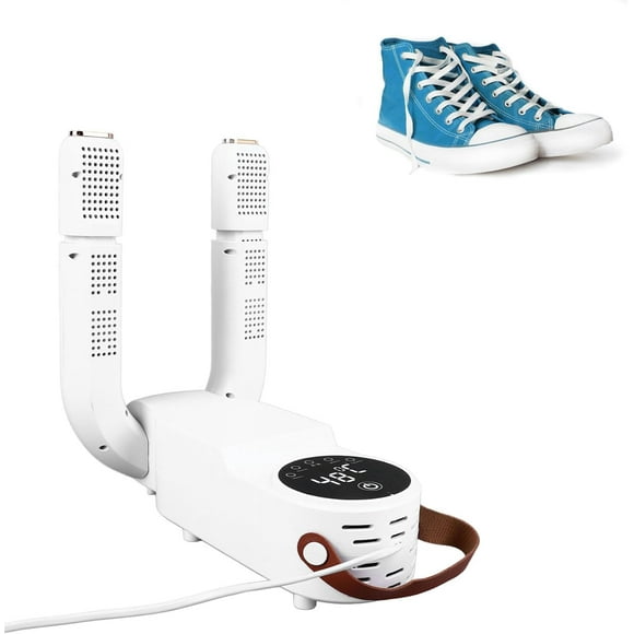 FYBTOPortable Boot Shoe Dryer, Extendable Folding Timer Touch Screen Boot Shoe Dryer, White Silent Electric Boot Deodorizer for Work Boots-0630